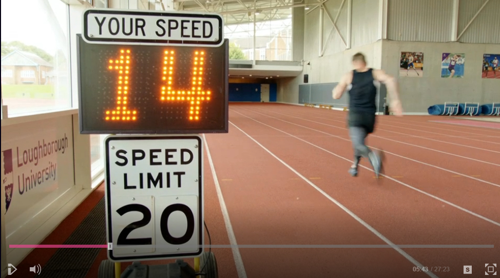 Speed Radar Display in Indoor Sprint Track
